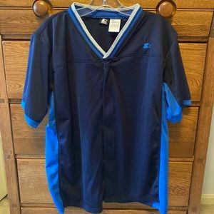 Starter Short-sleeve Zipper Jacket Blue Mens Medium